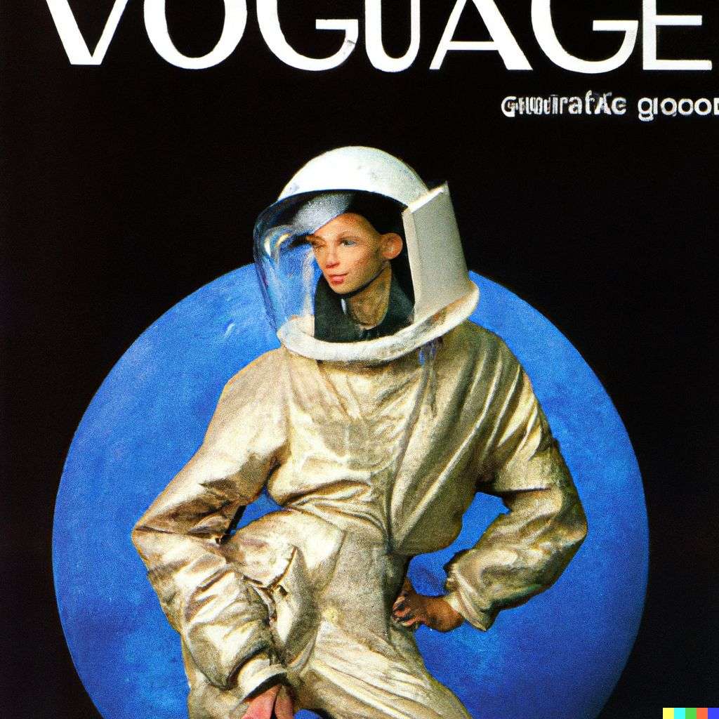 an astronaut, front cover of Vogue, 2000
